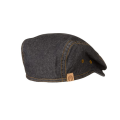 Beret de algodão denim com etiqueta tecida